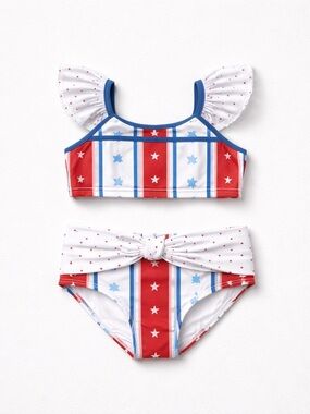 Sweet Honey Red White blue Stars and Stripes 2 piece bikini swimsuit size 2T NWT